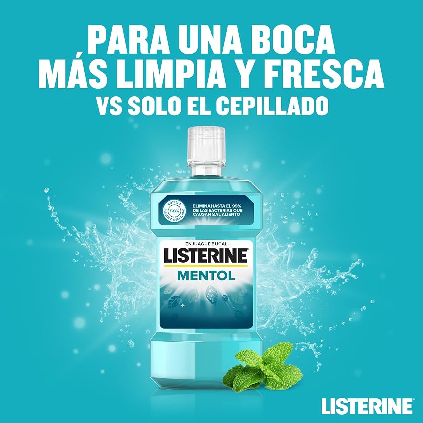 Thumbnail 2 de Listerine Mentol Colutorio Bucal 24h Fresh 🦷 Pack de 4