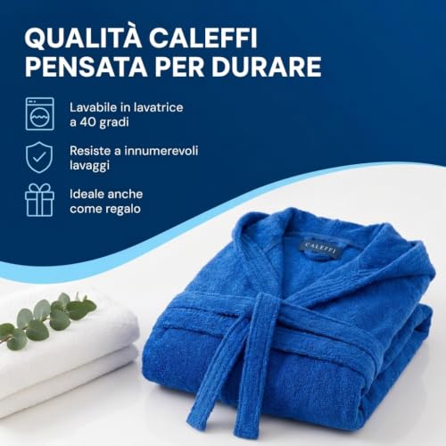 Thumbnail 5 de Caleffi Accappatoio uomo donna in spugna 100% cotone con cappuccio e cintura