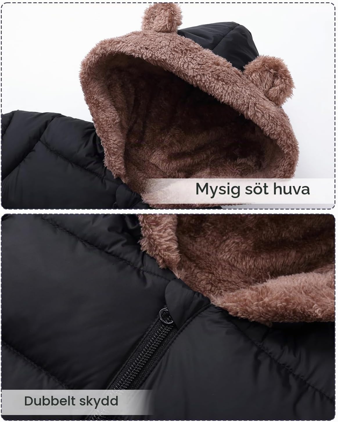 Detalle 2 de JiAmy babysnöoverall med fleecefoder och dragkedja, 6–24 månader