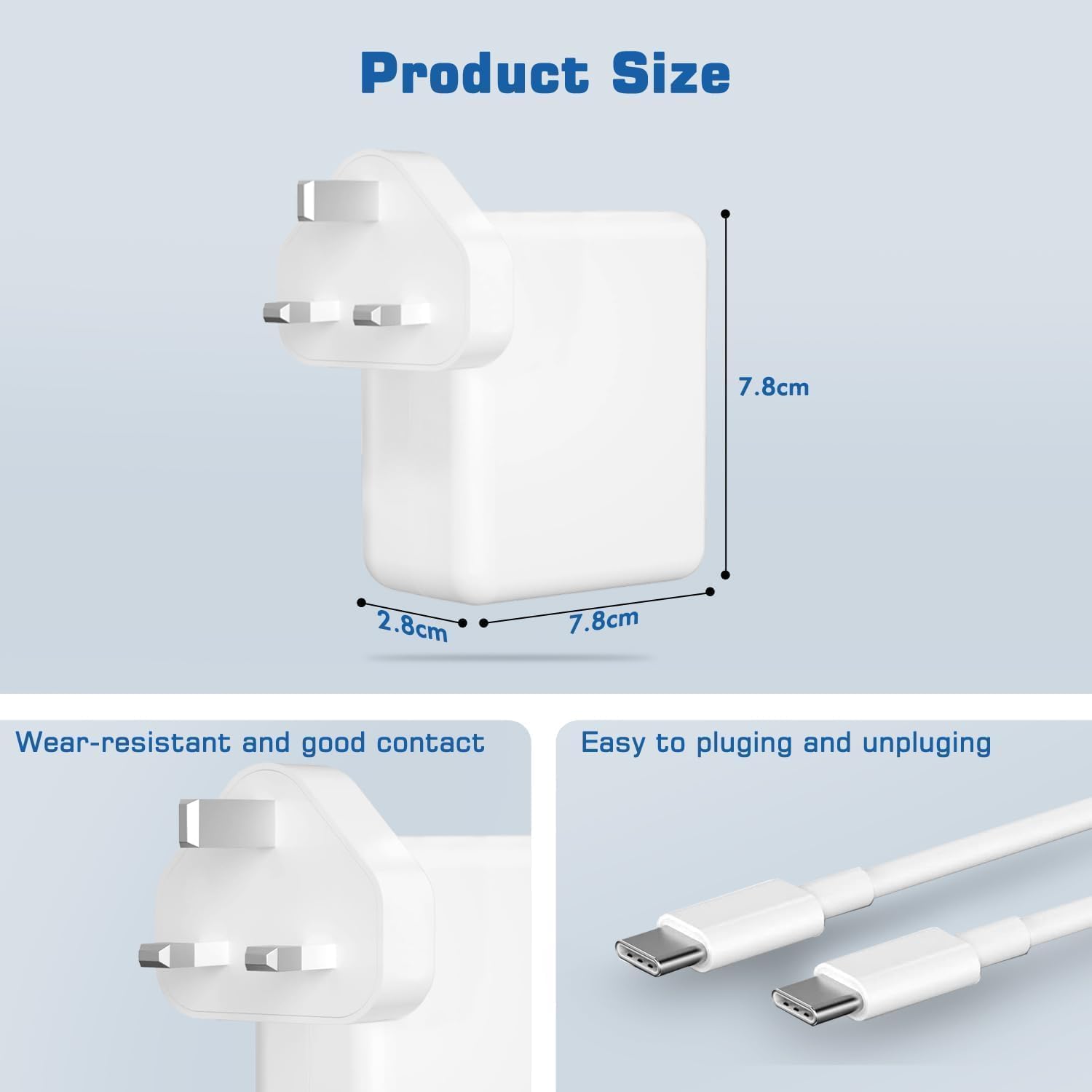 Detalle 2 de SiKER 100W USB C Fast Charger PD 3.0 with 1.8m cable