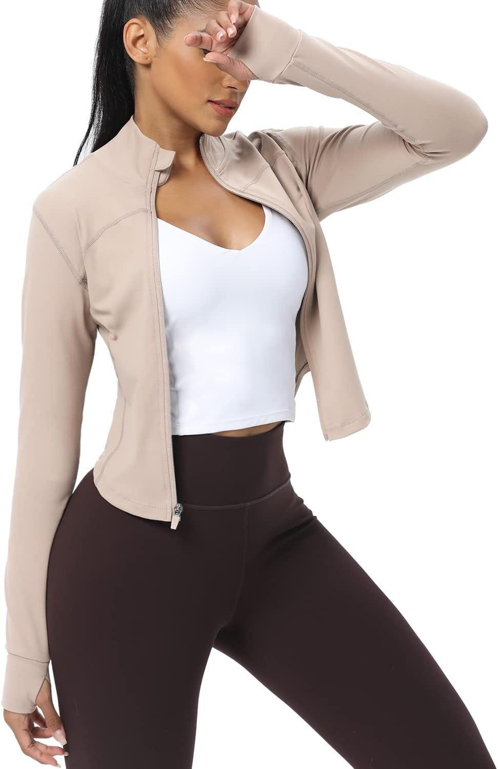 Detalle 2 de AVGO Women's Cropped Running Jacket, Nylon-Lycra Blend