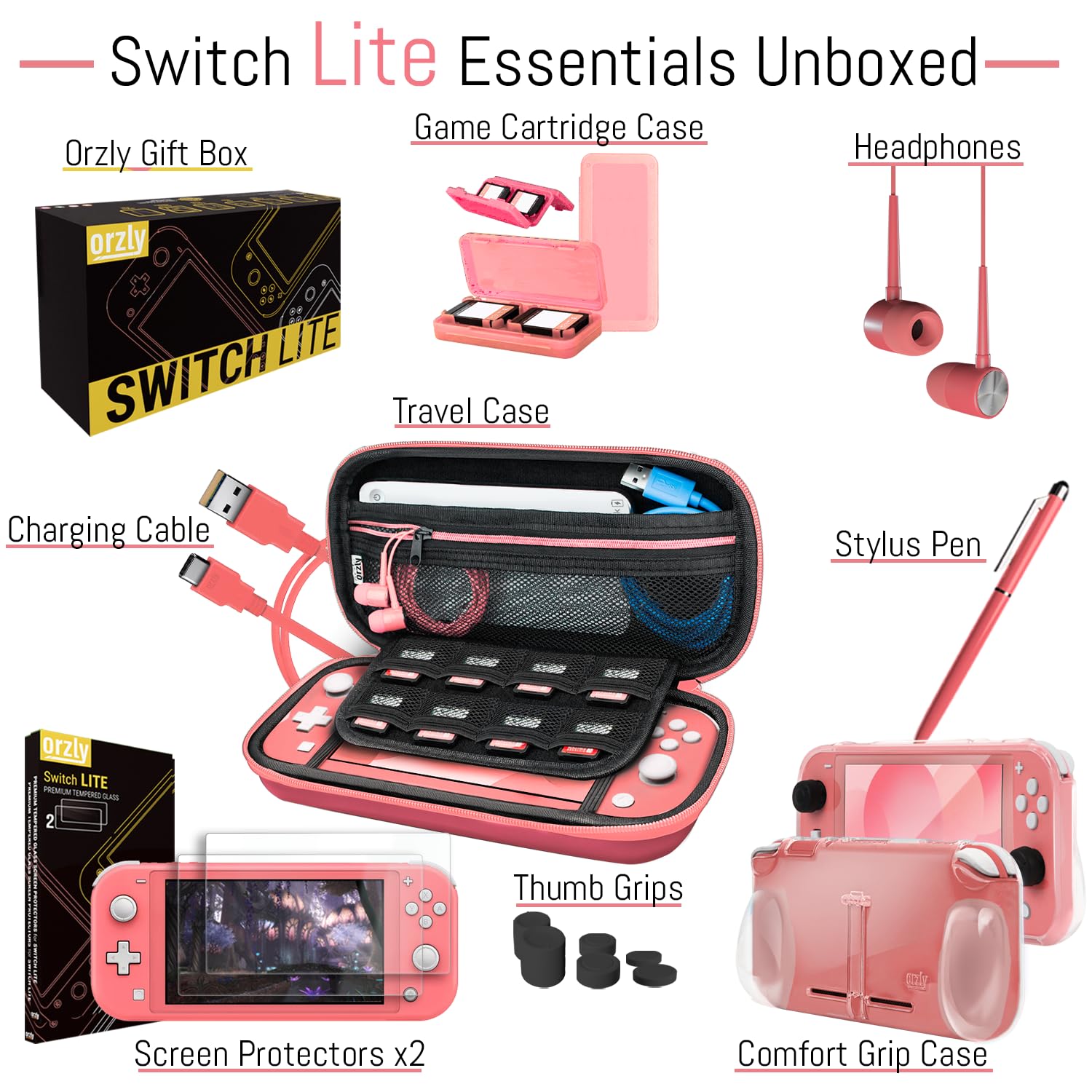 Detalle de Orzly Switch Lite Zubehör Paket 1 Set
