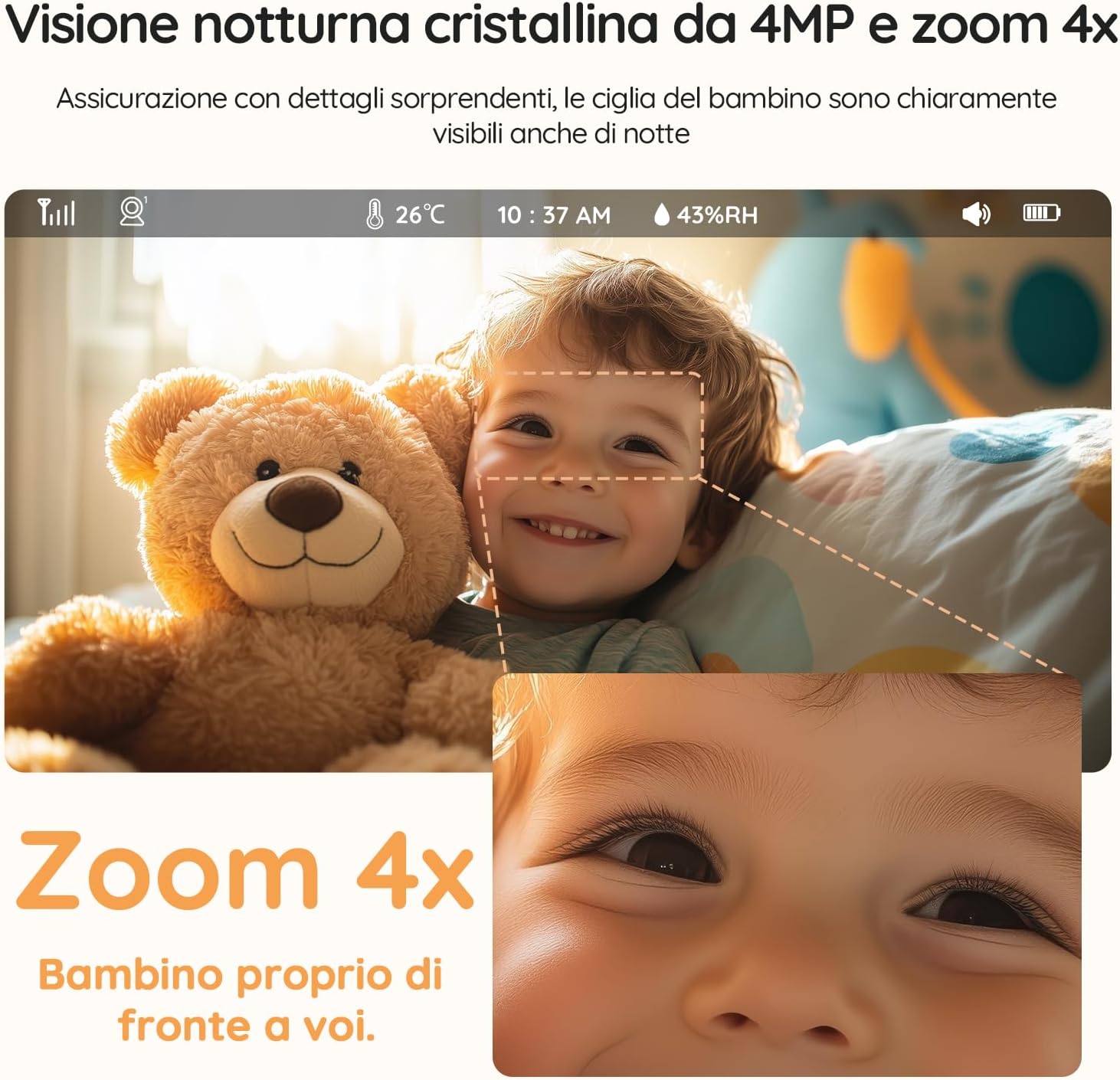 Thumbnail 6 de Boifun Baby Monitor 5.5”: video 4MP, zoom 4X, controllo remoto e AI per la sicurezza del bambino