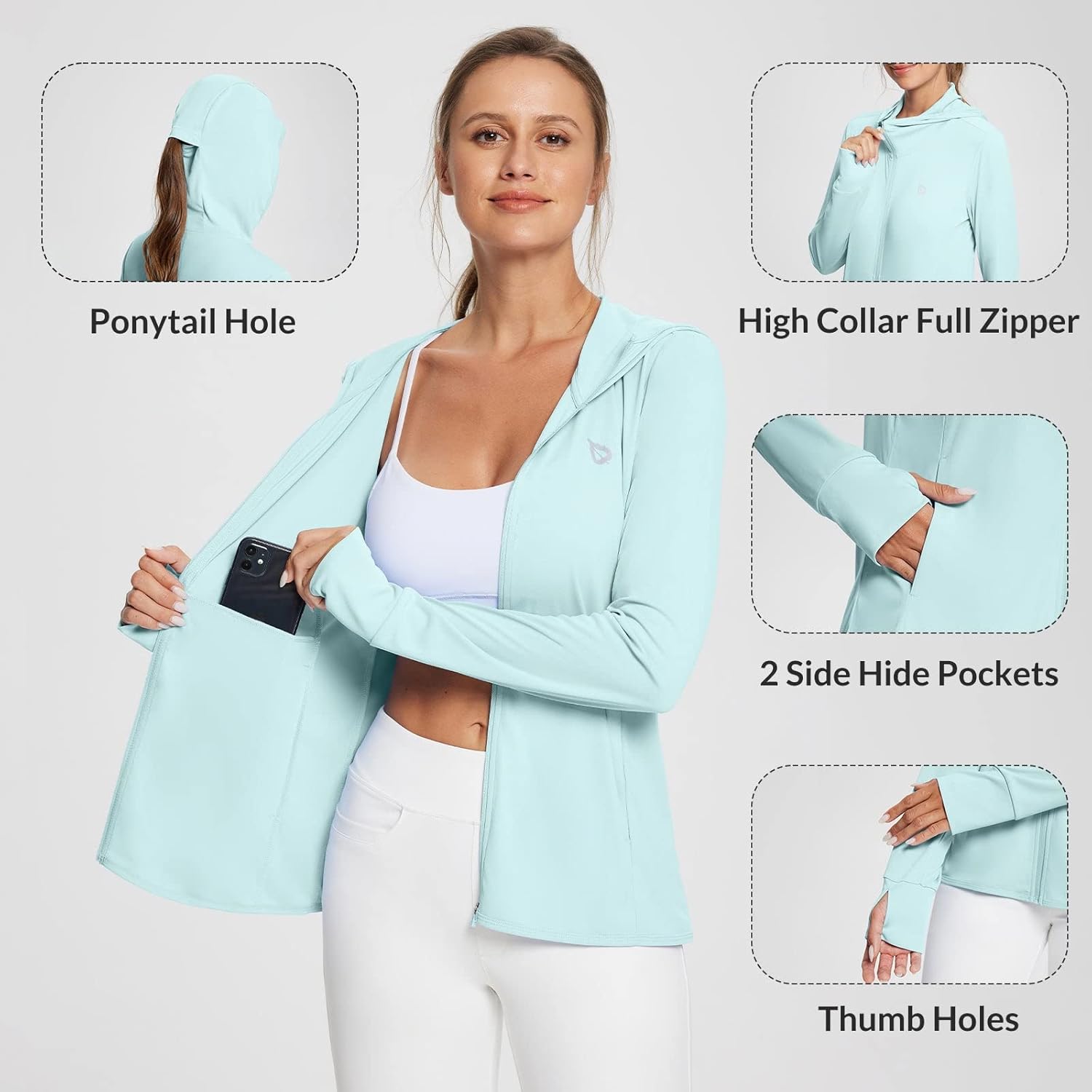Thumbnail 3 de baleaf Women’s Sun Protection Jacket Hoodie (UPF 50+ Lightweight Sun Cover Up)