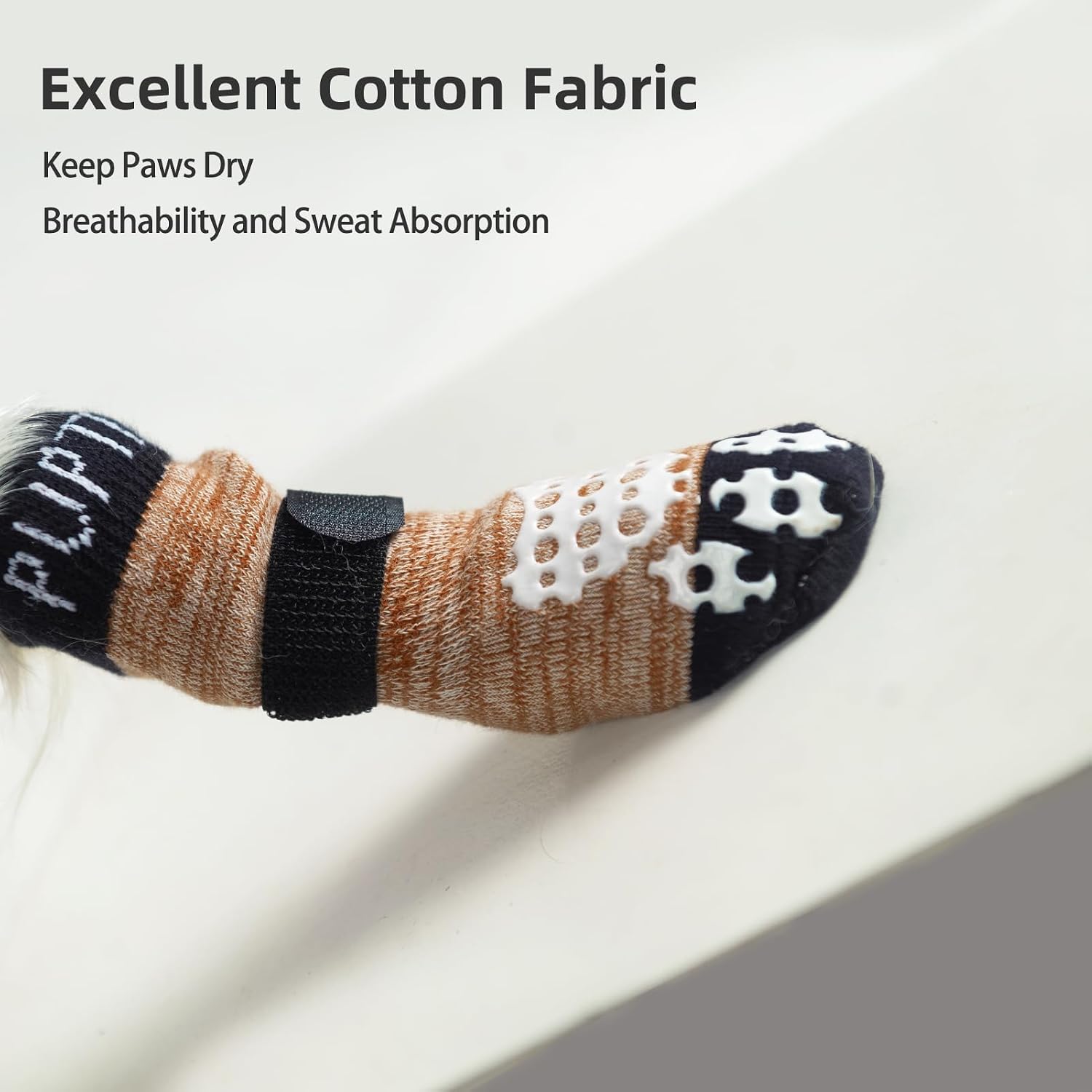 Detalle de PUPTECK Small Dog Socks with Double-Sided Grip and Adjustable Straps