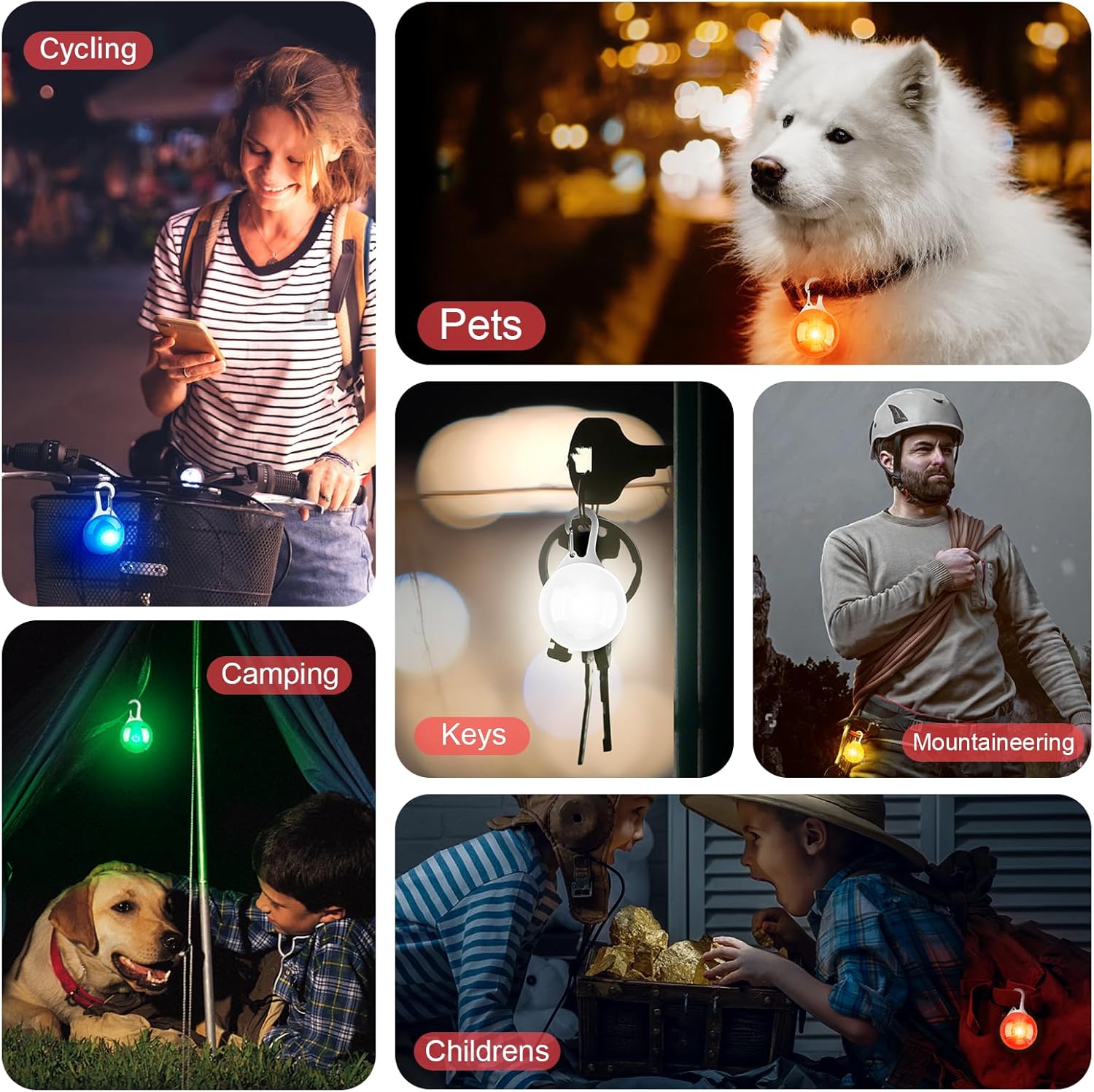 Thumbnail 5 de WONLIVE LED Dog Collar Light (Clip-On) – 6 Pack with Replacement Batteries