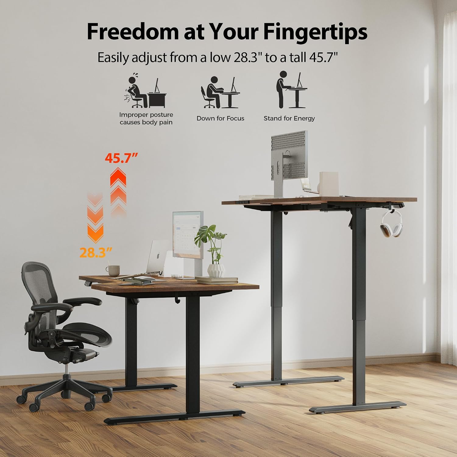 Thumbnail 5 de Agilestic L-Shaped 55" Electric Standing Desk ⚙
