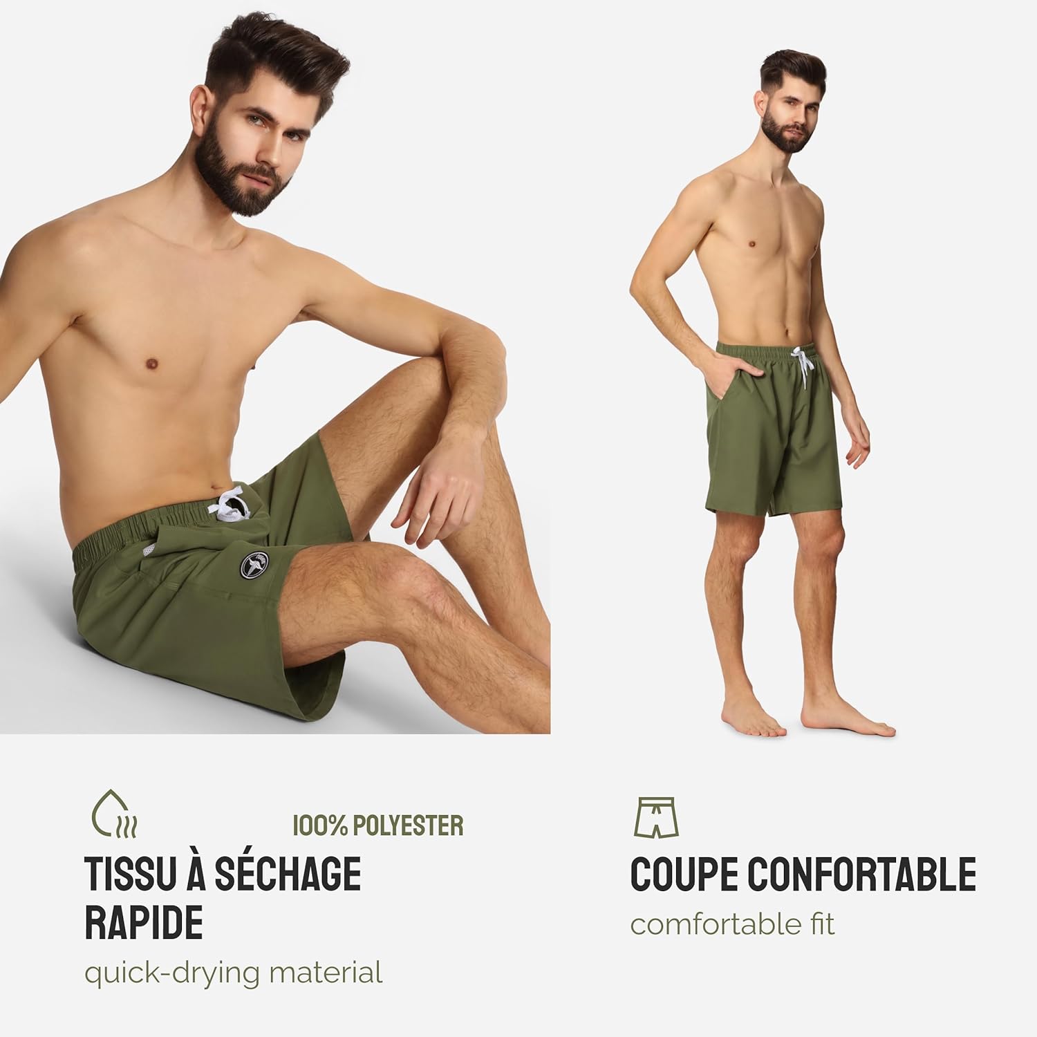 Thumbnail 3 de Ladeheid Short de Bain Homme - Séchage rapide avec filet intérieur, POCHES et ceinture ajustable LA40-129