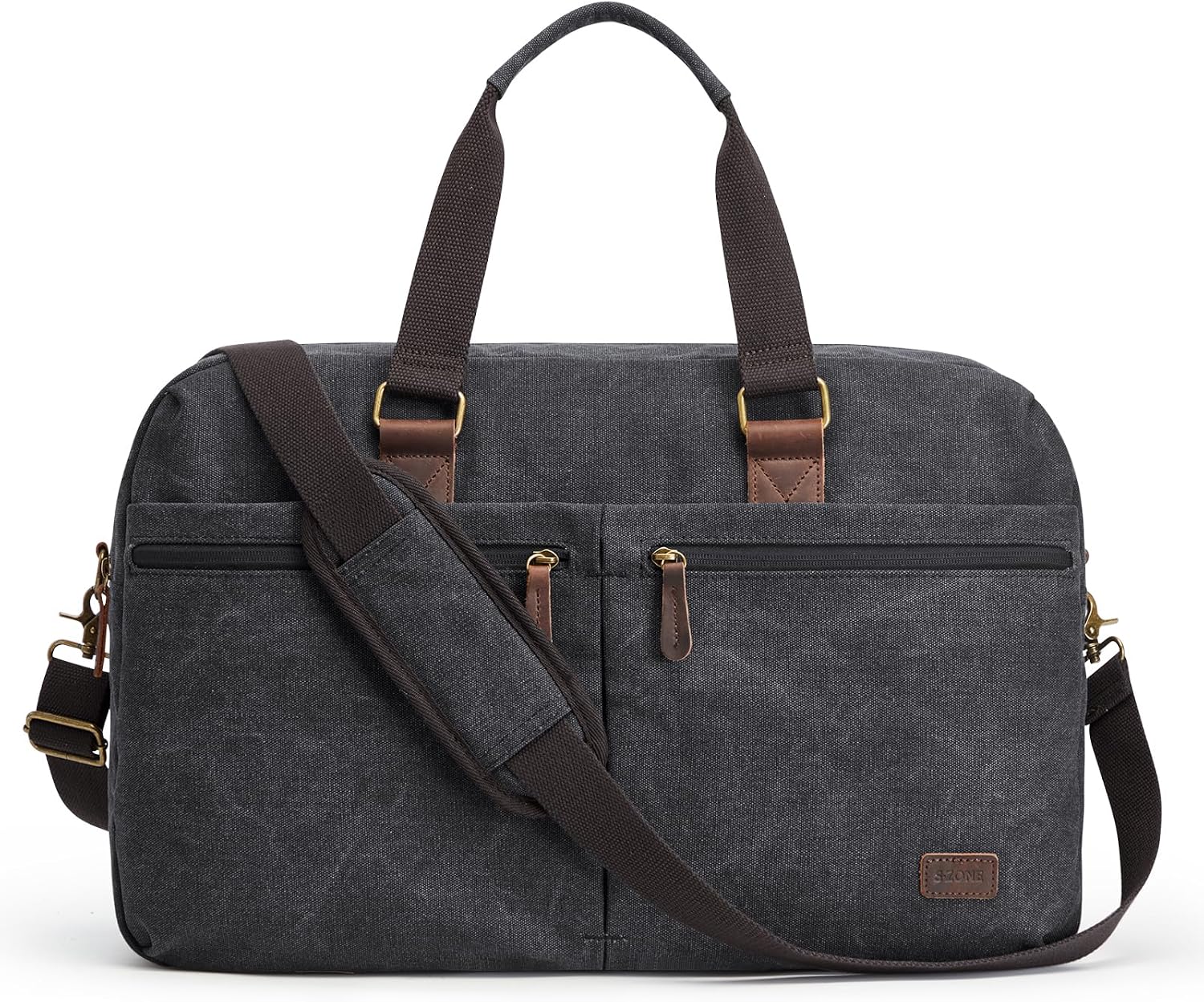 Detalle de S-ZONE Sac de Voyage Toile Vintage Extensible – 50% d’espace en plus