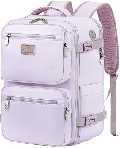 Detalle de LYNXCHER Mochila de viaje 30 L, 45 x 36 x 20 cm, para portátil de 15,6 pulgadas, lila