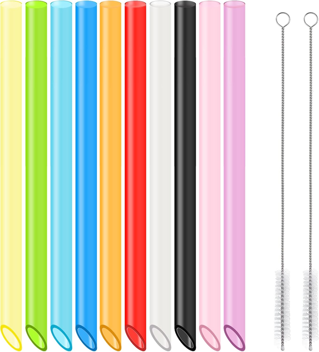 Thumbnail 6 de SONGNASS 200 Count 8.5" Flexible Striped Plastic Straws — Bendable, Disposable Drinking Straws