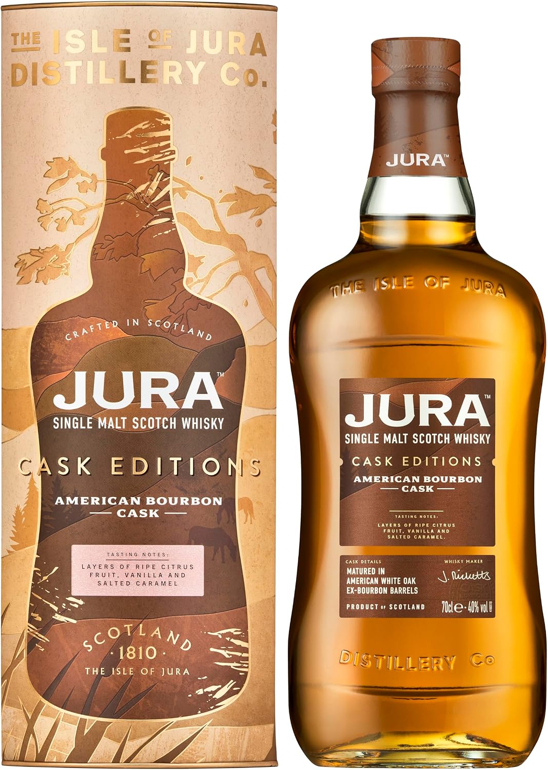 Detalle de Jura Bourbon Cask Single Malt Scotch Whisky 70cl — A Gentle Introduction to Jura's House Style
