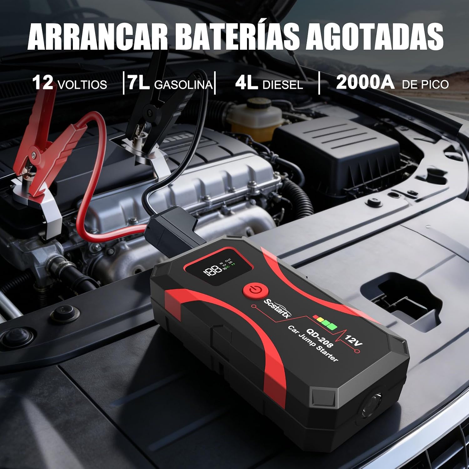 Detalle 2 de Arrancador de batería 2000A portátil