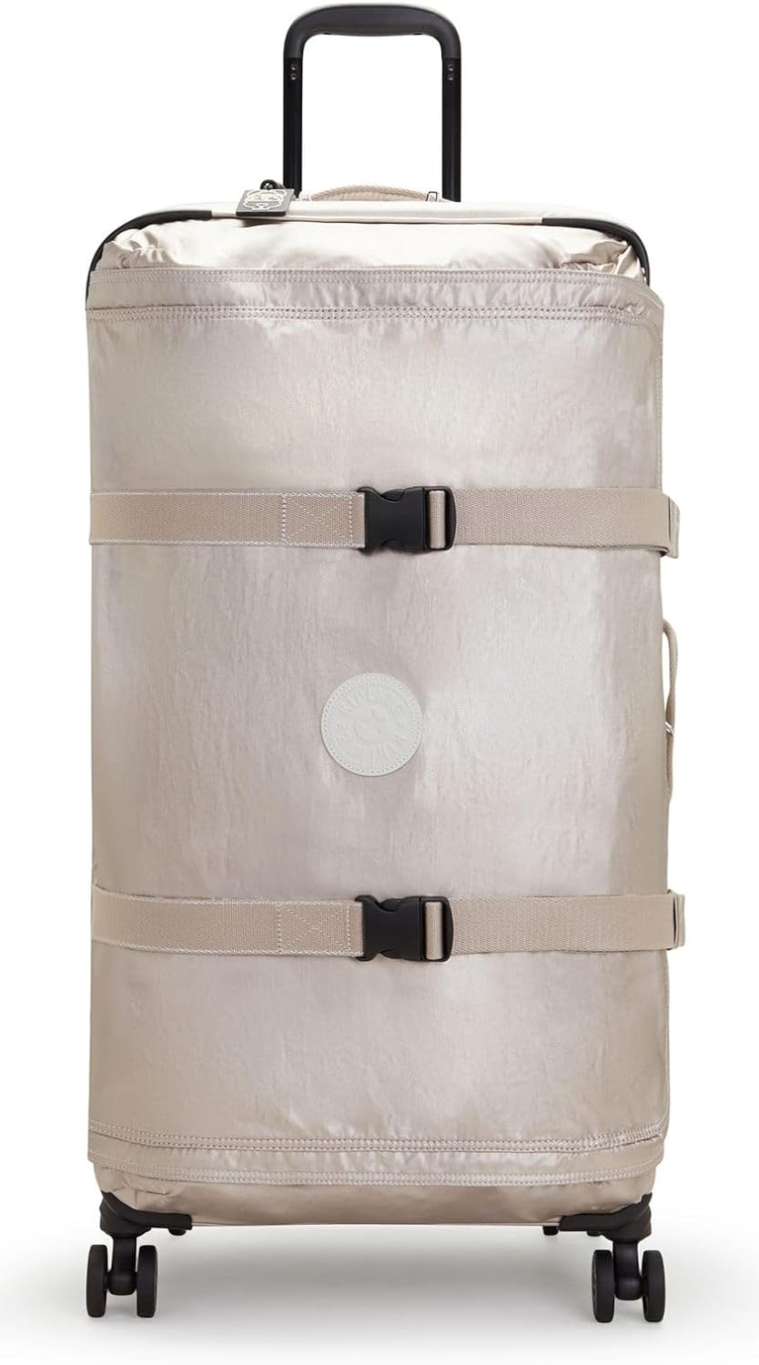 Detalle de Kipling SPONTANEOUS L Großes Rollgepäck, hochkant, Metallic Glow Silber