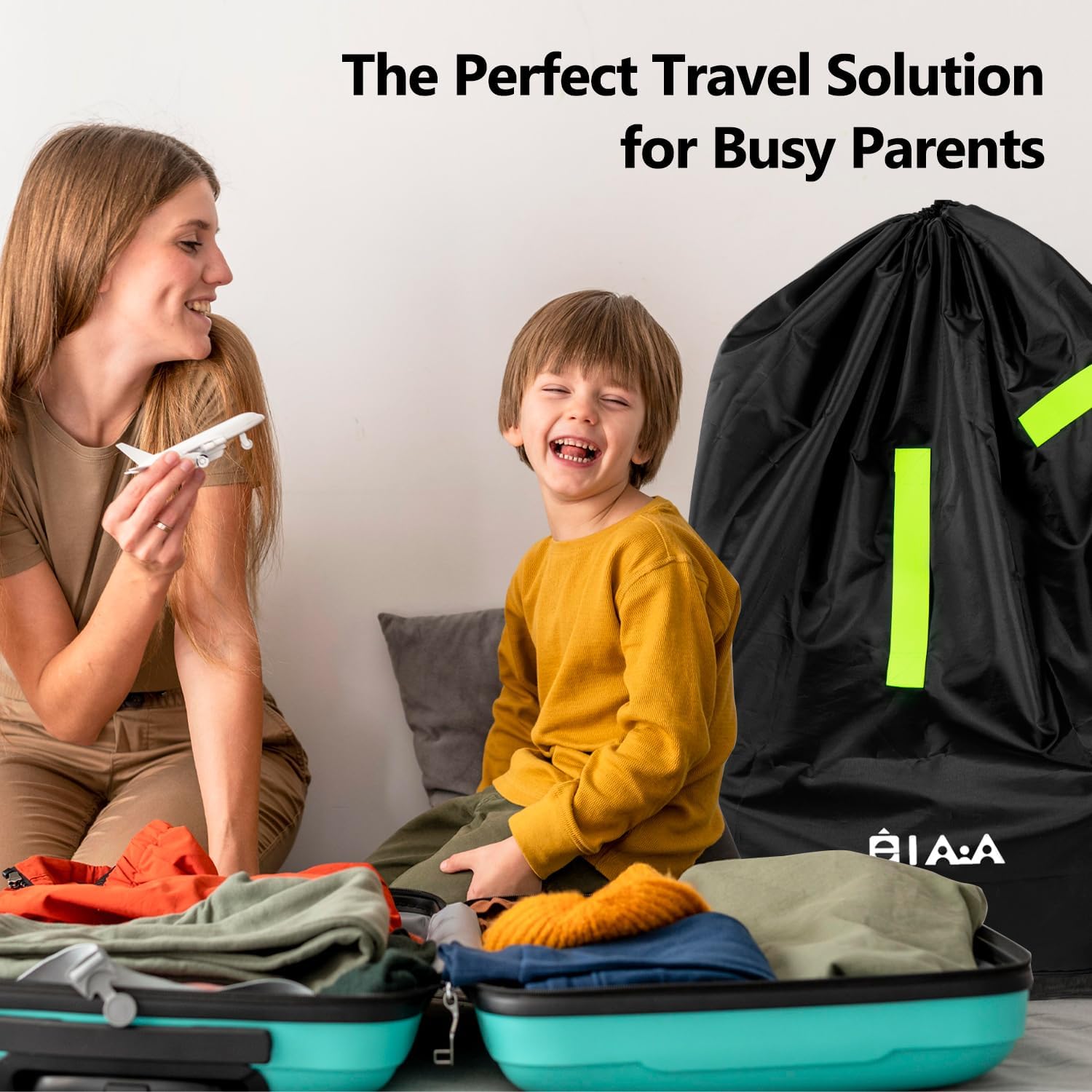 Thumbnail 6 de elaia CS7501 Waterproof Car Seat Travel Bag, Foldable with Green Straps