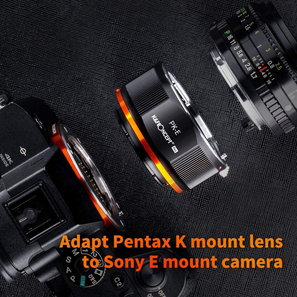 Thumbnail 1 de K&F CONCEPT M17105 PK-NEX Adapterring: Pentax PK-K Mount Objektive an Sony NEX E-Mount nutzen
