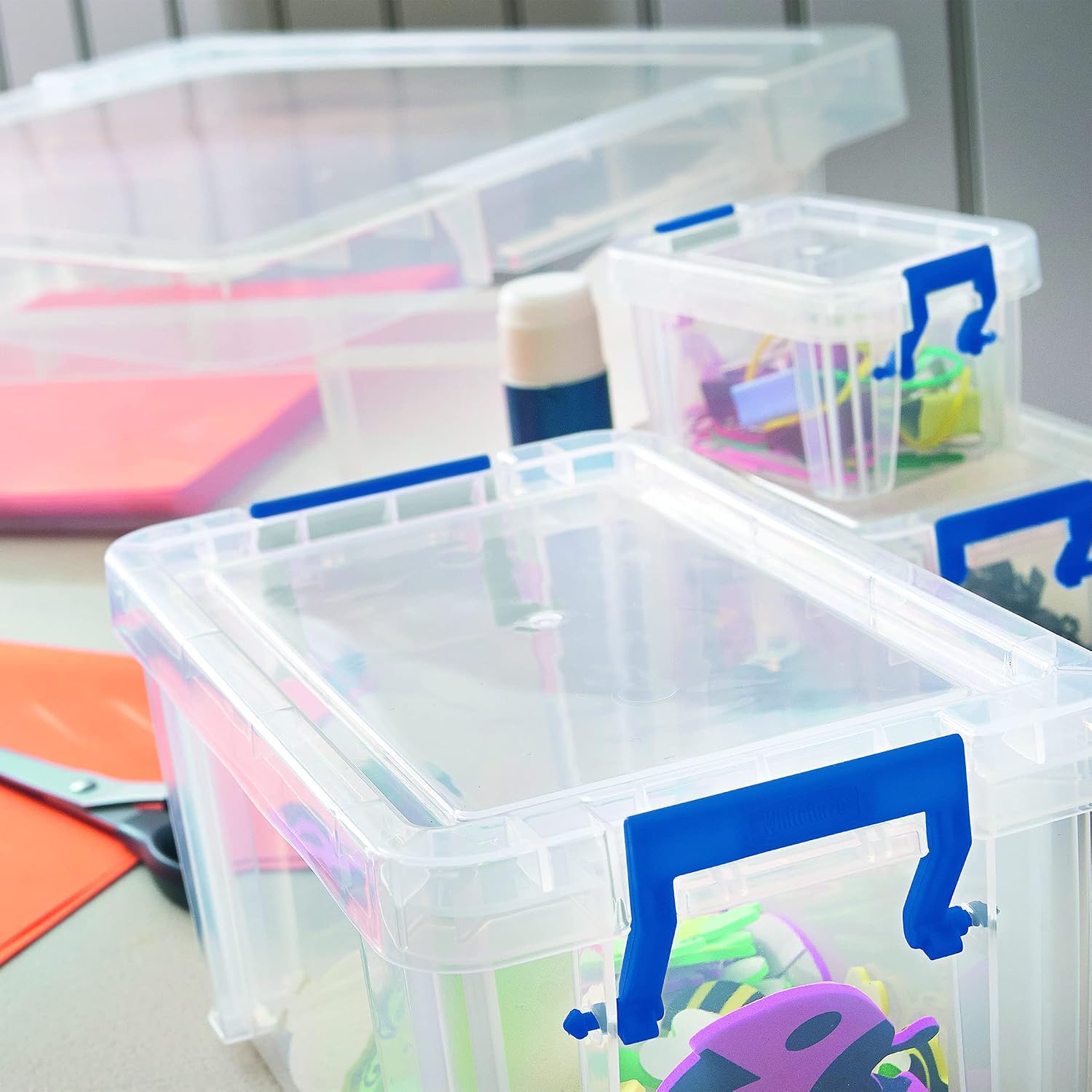 Thumbnail 5 de Bankers Box Prostore: scatola porta oggetti in plastica con coperchio, 10 L, impilabile, 14 x 34 x 21,5 cm