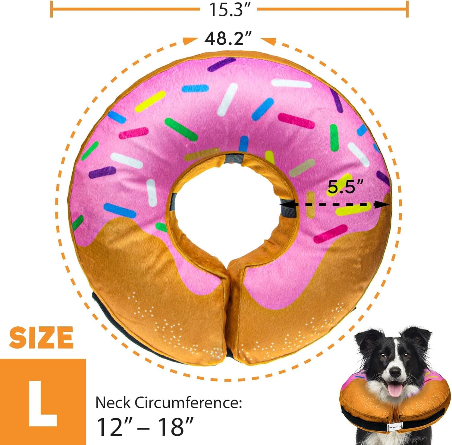 Detalle de BENCMATE Protective Inflatable Collar for Dogs and Cats – Large