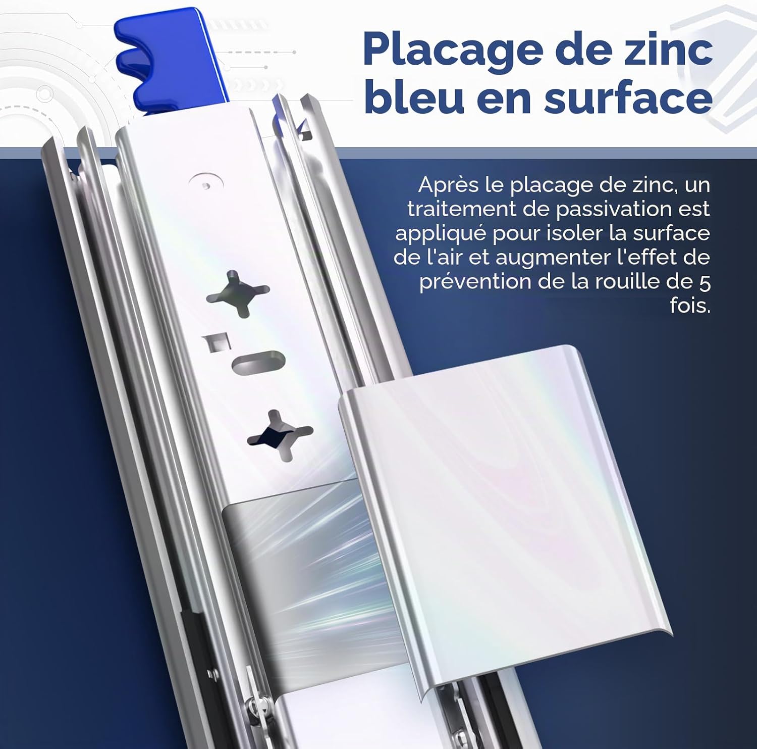 Detalle de ToBeGreat Glissière pour tiroir charge lourde 700 mm – Montage latéral avec serrure (1 paire, 2 pièces)