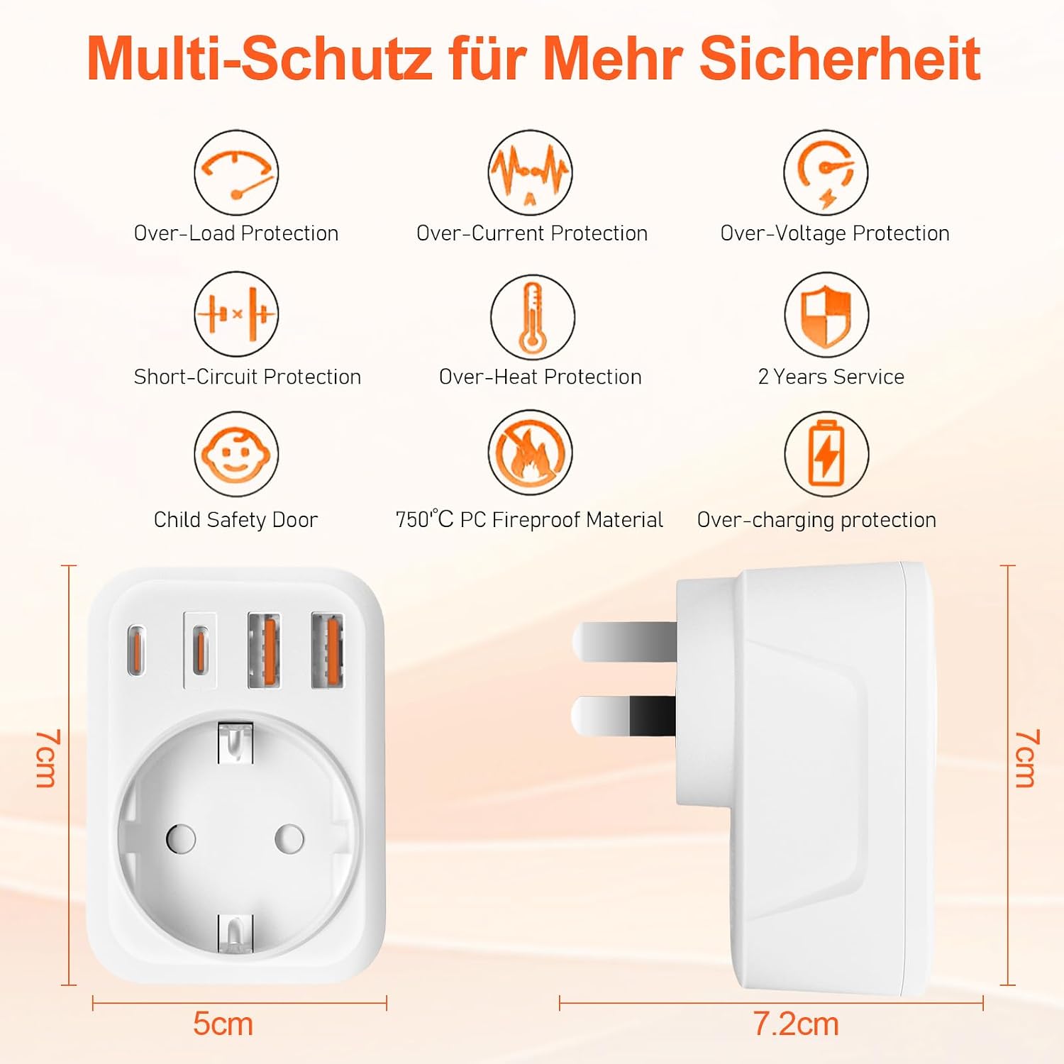Thumbnail 6 de Denlane Reiseadapter 2er Set 5-in-1