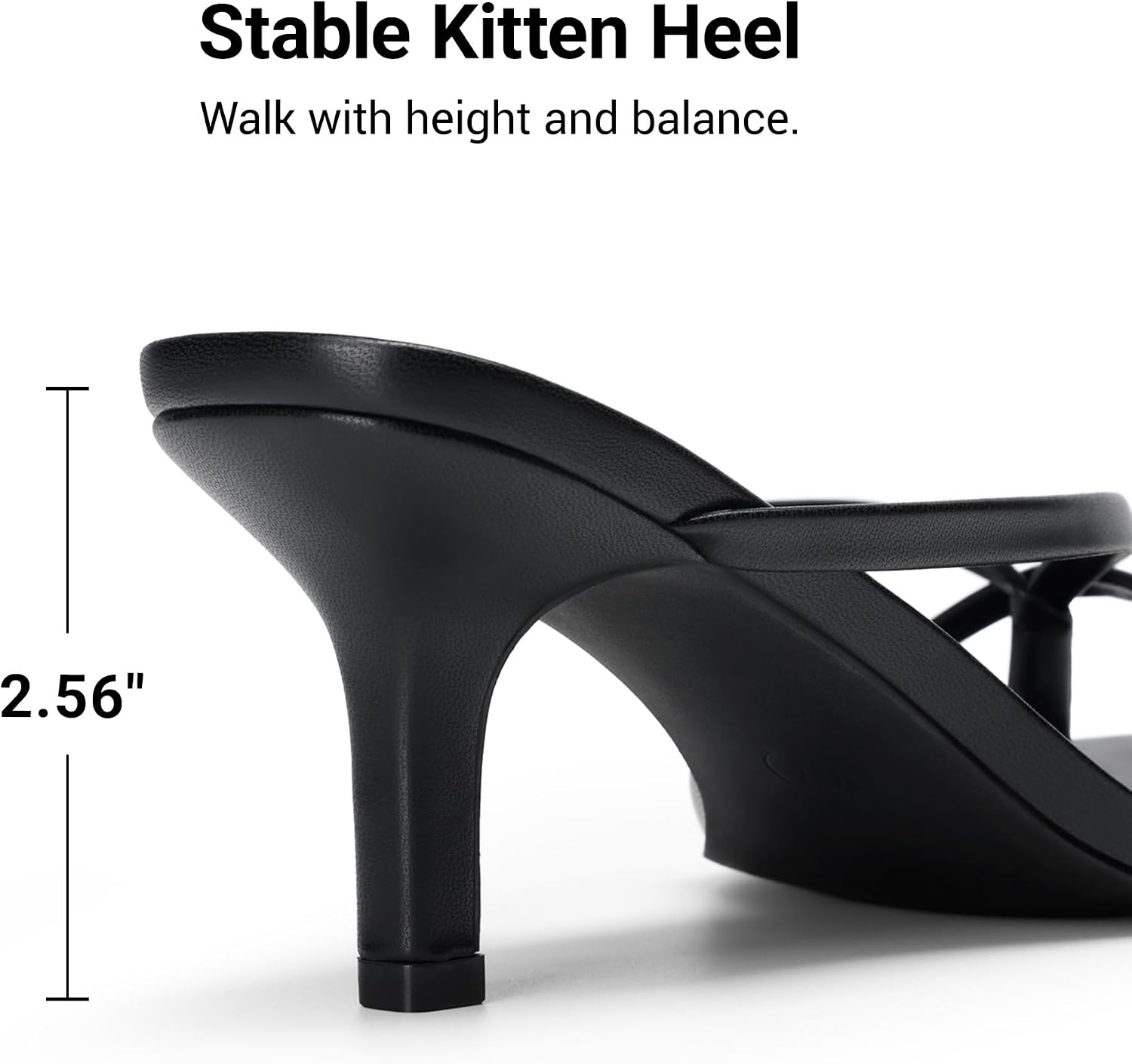 Detalle 2 de DREAM PAIRS Kitten Heels Thong Sandals with Square Toe, Slip-On Low Heels