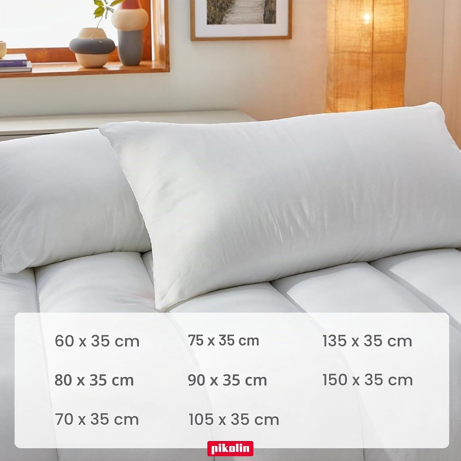 Thumbnail 5 de PIKOLIN Lot de 2 Oreillers à Mémoire de Forme 60 cm – Qualité Hôtel, Fermeté Moyenne et Adaptabilité Cervicale
