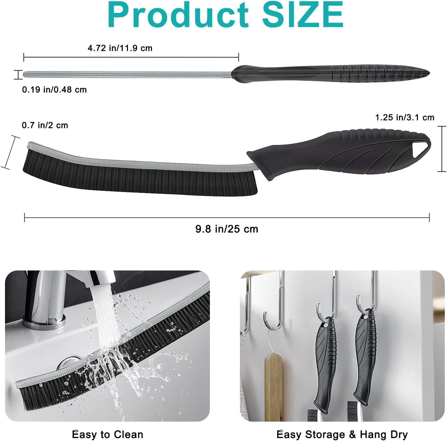 Thumbnail 5 de 6er-Set Hartborsten Eckreinigungsbürste für Fugen & Ecken – robuste Fugenbürste für Bad, Küche & Toilette