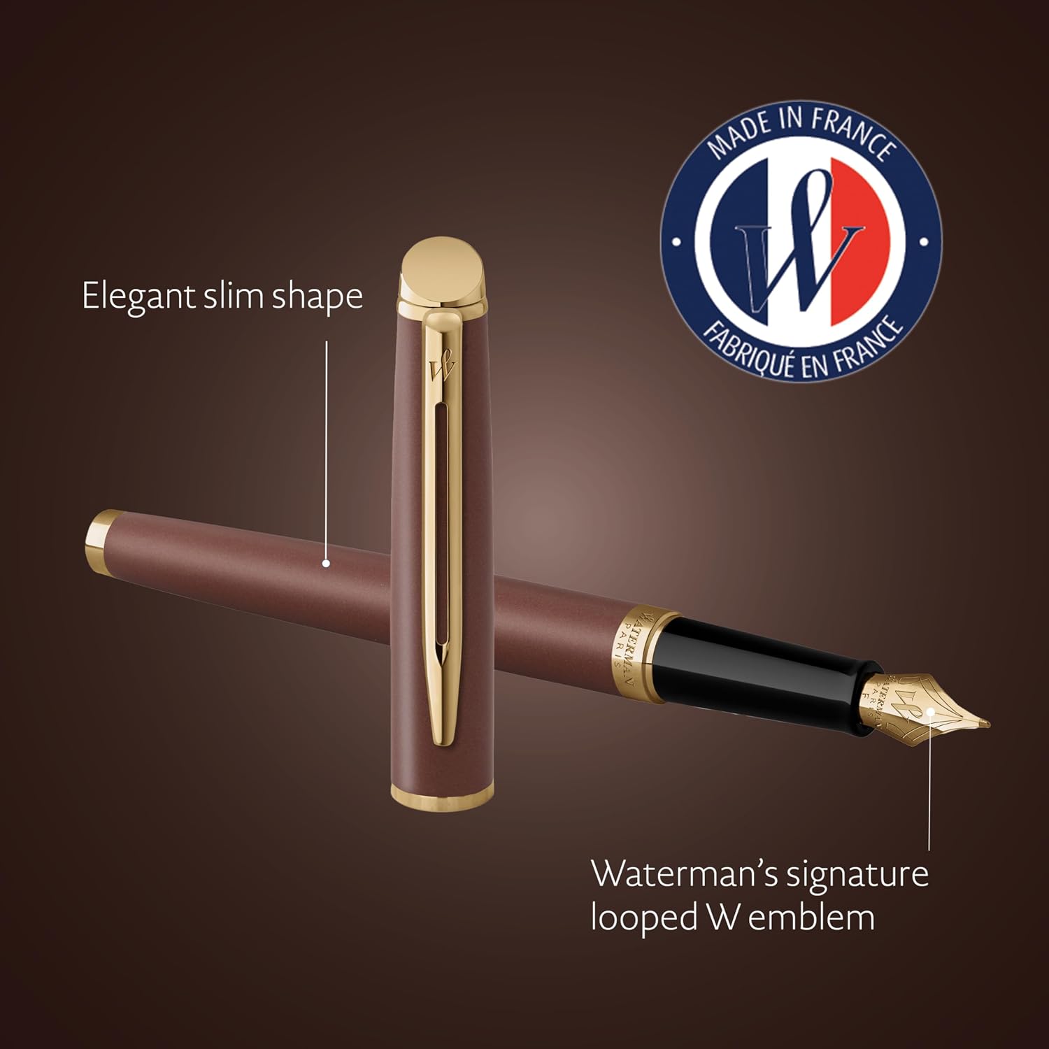 Detalle de Waterman Hémisphère Penna stilografica Rosso rame: eleganza sottile e artigianalità francese