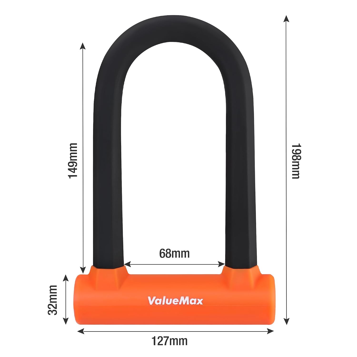 Detalle 2 de ValueMax Antivol en U pour vélo noir avec câble 1,8 m