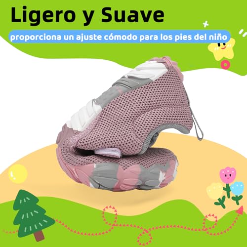 Detalle de SAGUARO Barefoot Niños - Zapatillas de Trail Minimalistas para Niños (Malva Morado, 31 EU)