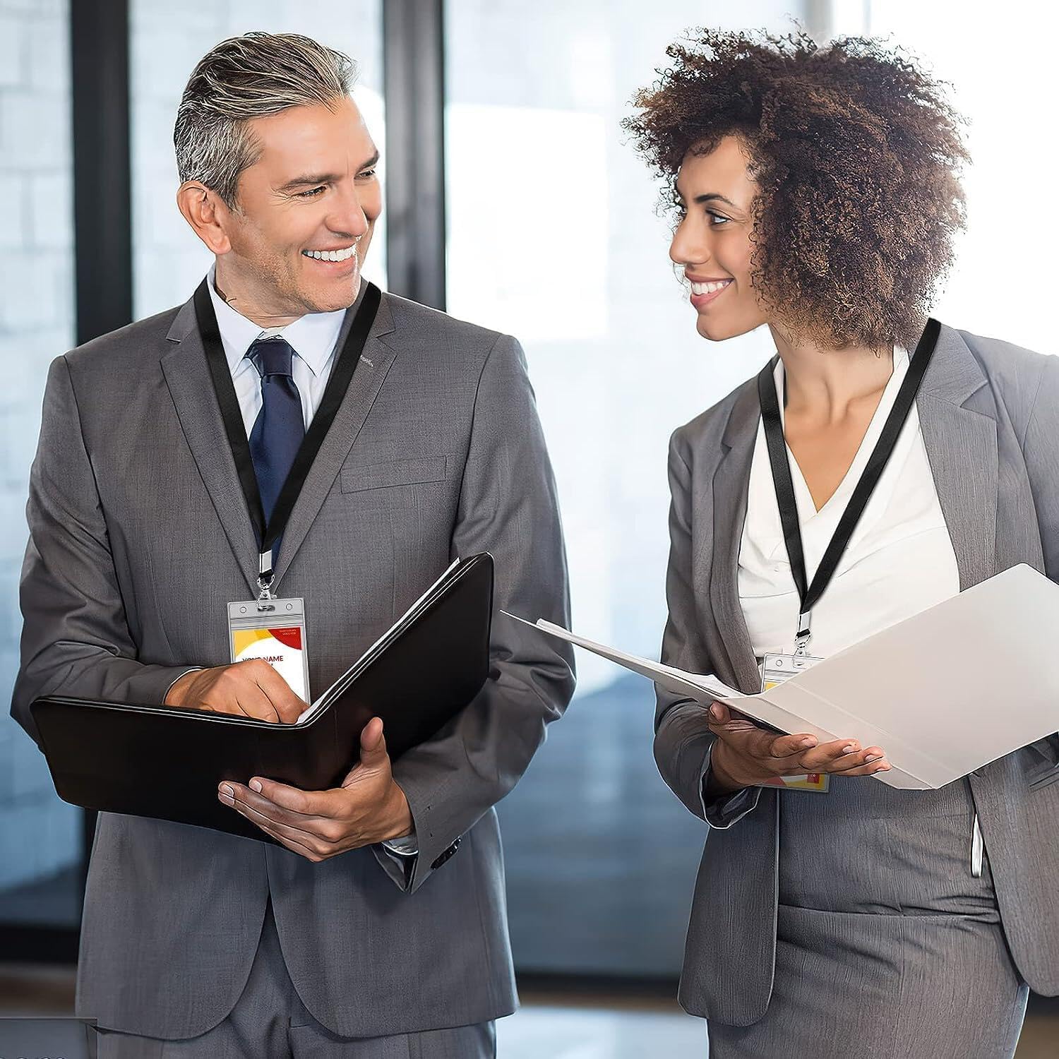 Thumbnail 5 de XHDA 50PCS black lanyards for ID badges 🎫