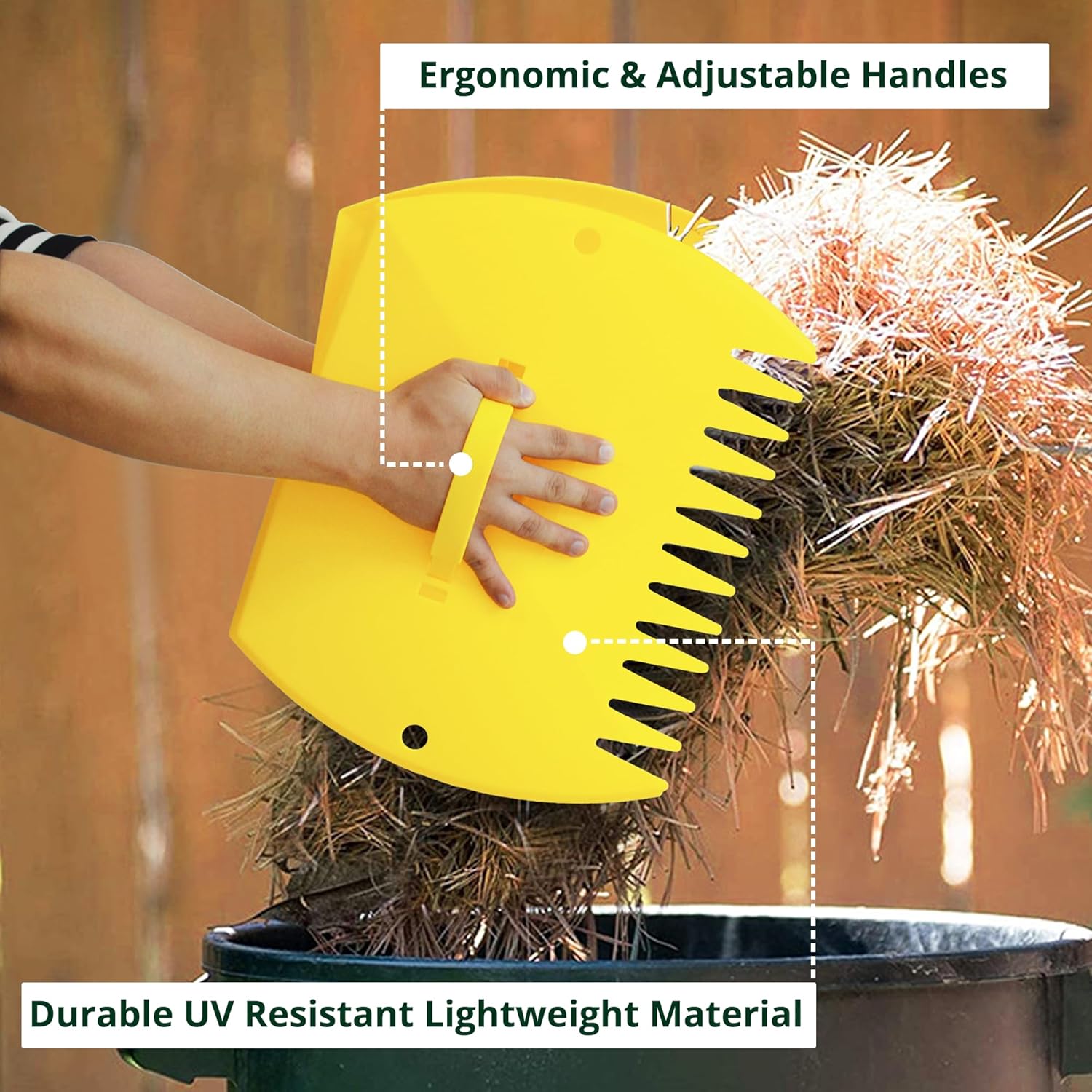 Thumbnail 4 de GardenHOME Raccogli Foglie manuale (2 pezzi grandi) per giardino, erba e rimasugli di terra