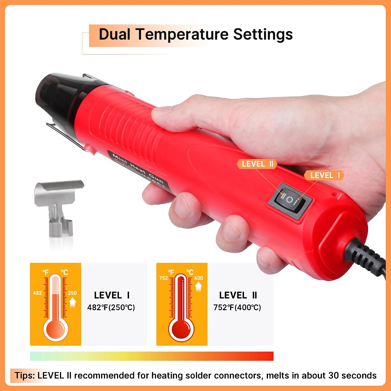 Detalle de Kuject SSHG820 Mini Heat Shrink Gun Kit, 820-Piece Waterproof Connectors