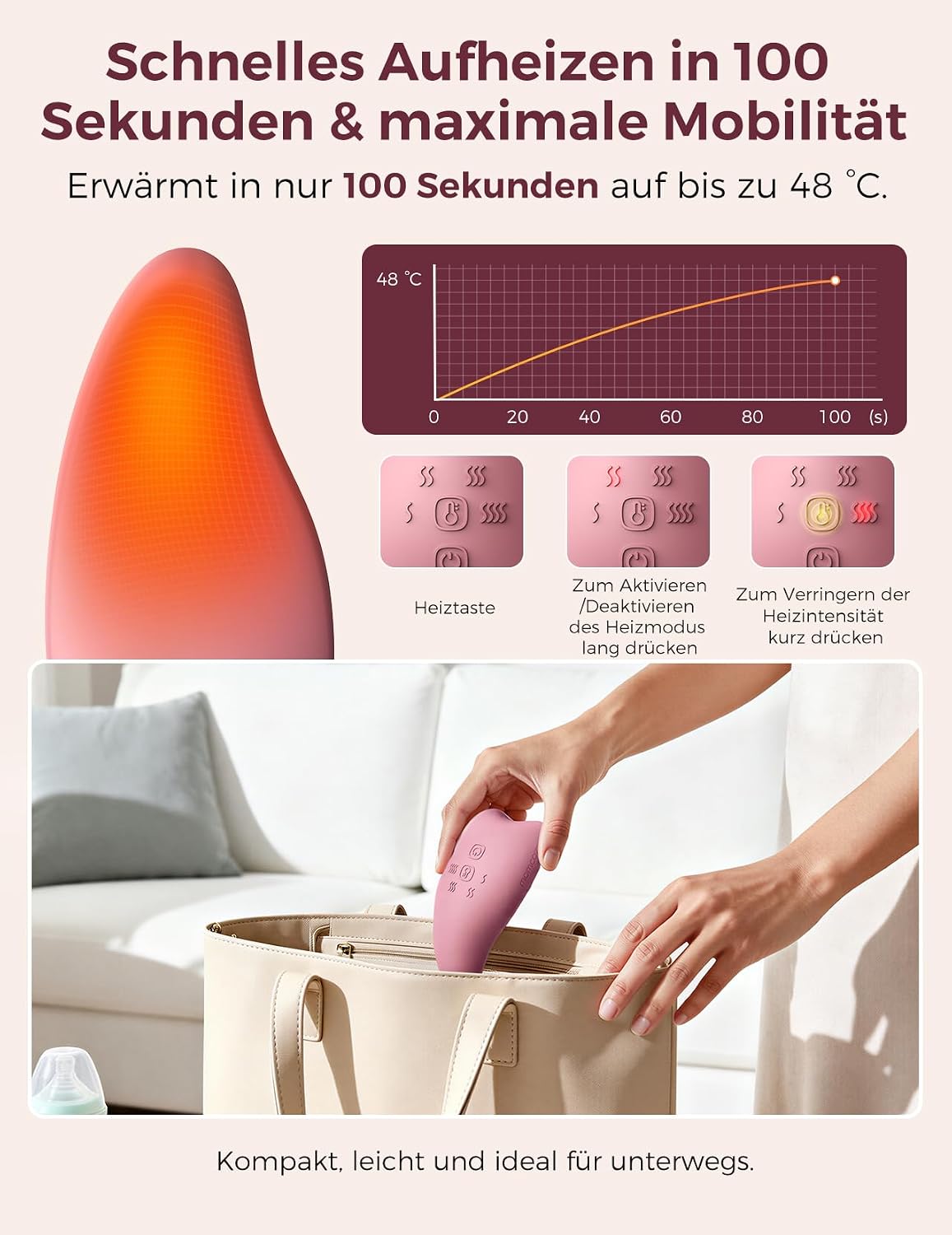 Thumbnail 2 de Momcozy A1Pro Stillmassagegerät – tiefe Wärme, 8 Vibrationsmodi und Memory-Funktion für effizienteres Abpumpen