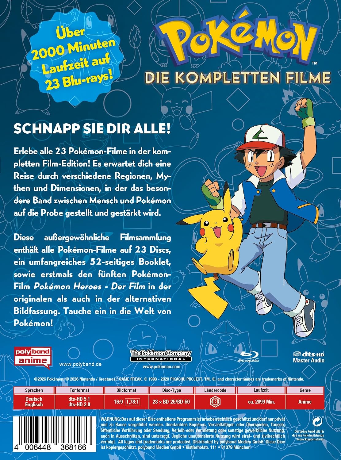 Detalle 1 de Pokémon Limited Edition-filmbox med 23 filmer och 48-sidigt häfte