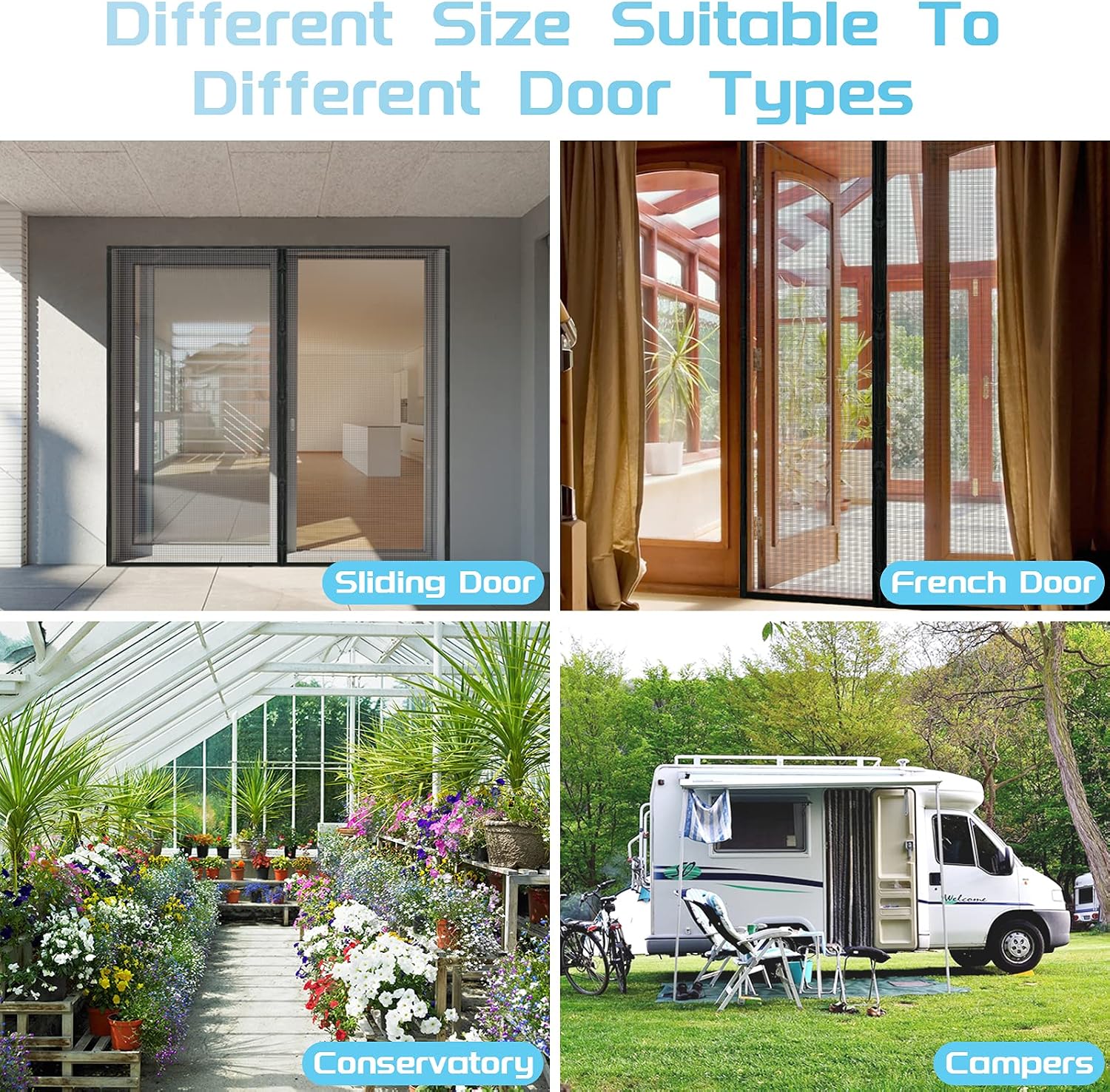 Thumbnail 6 de TheFitLife Magnetic Fly Screen for Doors (90x210cm) – Fibreglass Mesh with Auto-Snap Magnets