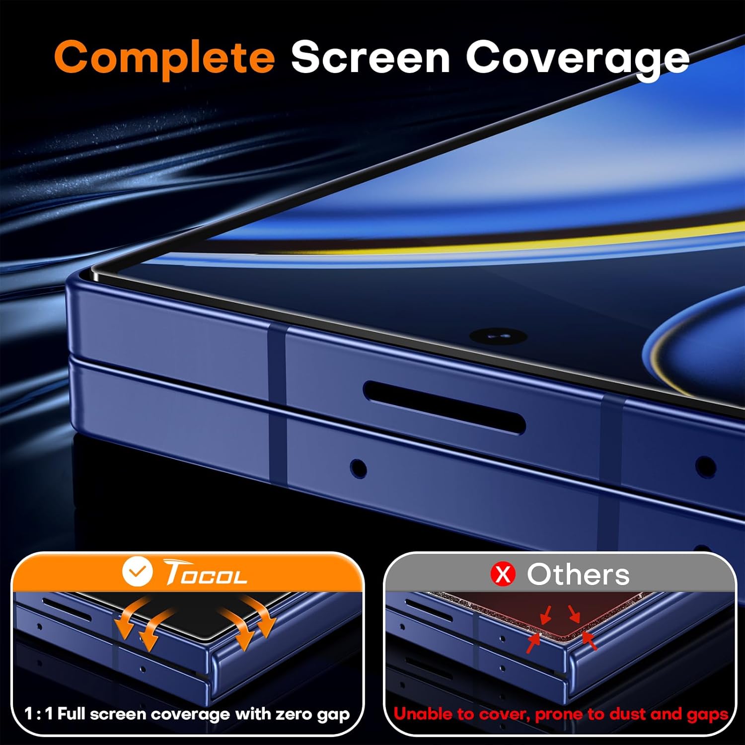 Thumbnail 3 de TOCOL 2-Pack Privacy Screen Protector for Samsung Galaxy Z Fold 7 (25° Anti-Spy) – 9H+ Tempered Glass