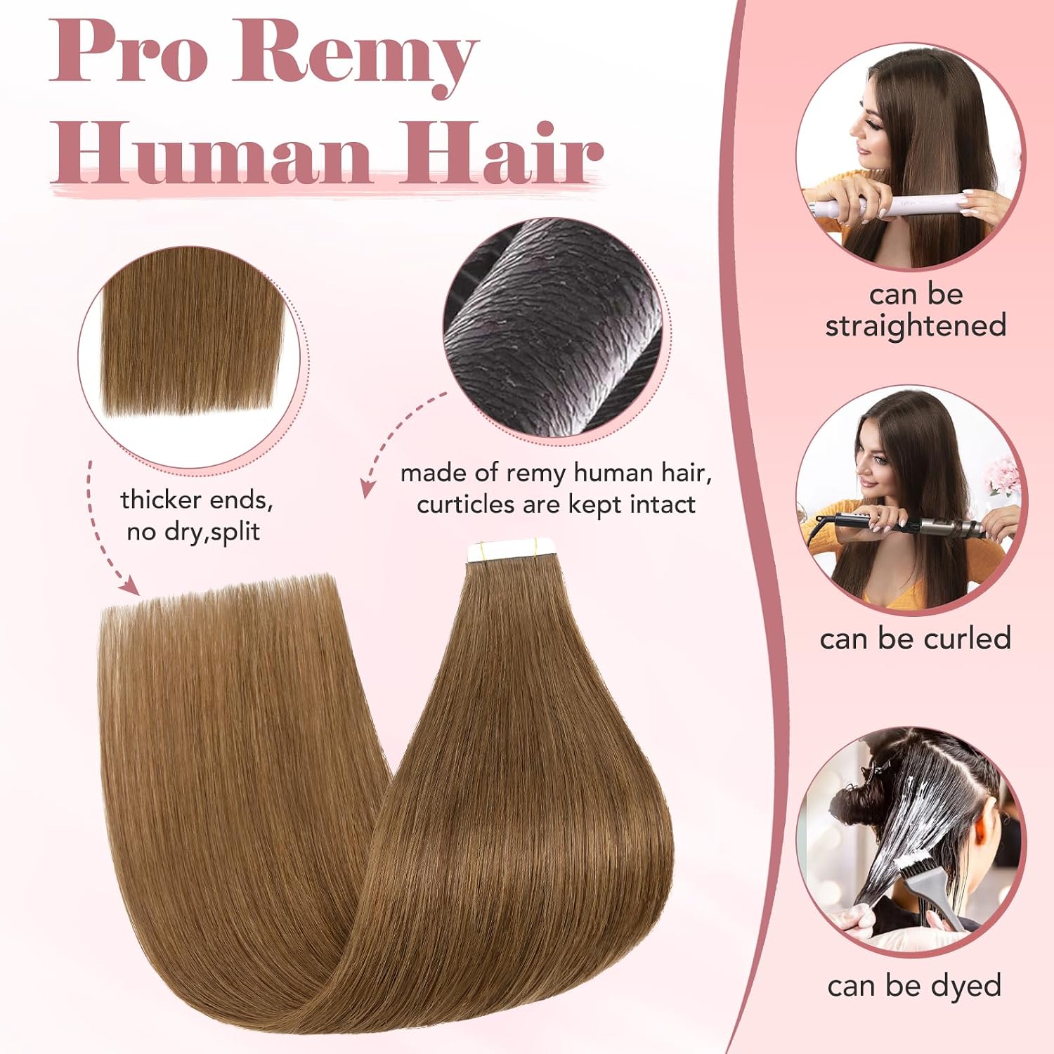 Thumbnail 1 de SEGO Extension Capelli Veri Biadesivo 10 Fasce Tape In Remy Human Hair 50 cm #04 (10–15 g per confezione, 15 g/set)