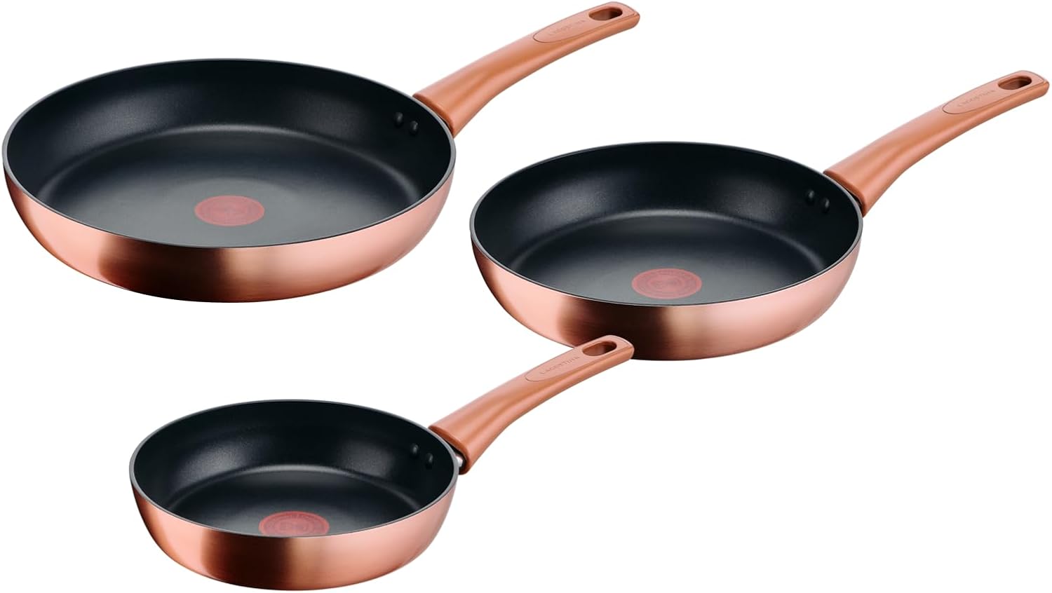 Lagostina Rosé Set 3 Padelle Antiaderenti Ø 20/24/28 cm – Rivestimento Titanium e Thermo-Signal