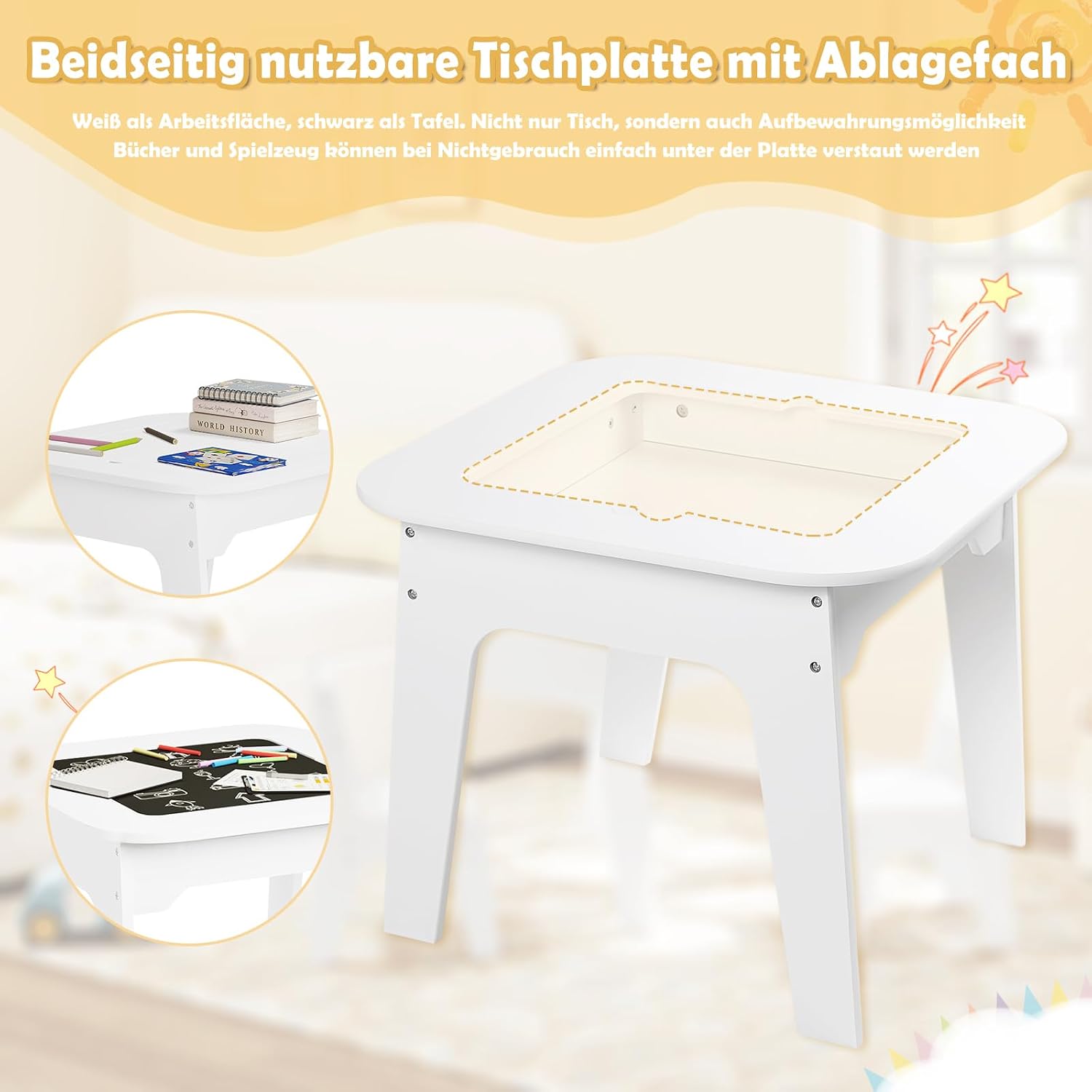 Thumbnail 6 de WOLTU Kindertisch mit 2 Stühlen, 60x60