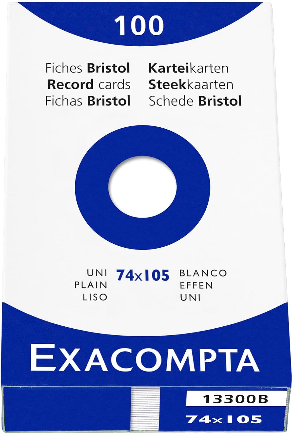 Detalle 1 de Exacompta 13300B indexkort, 74 × 105 mm, vit kartong för skrivare