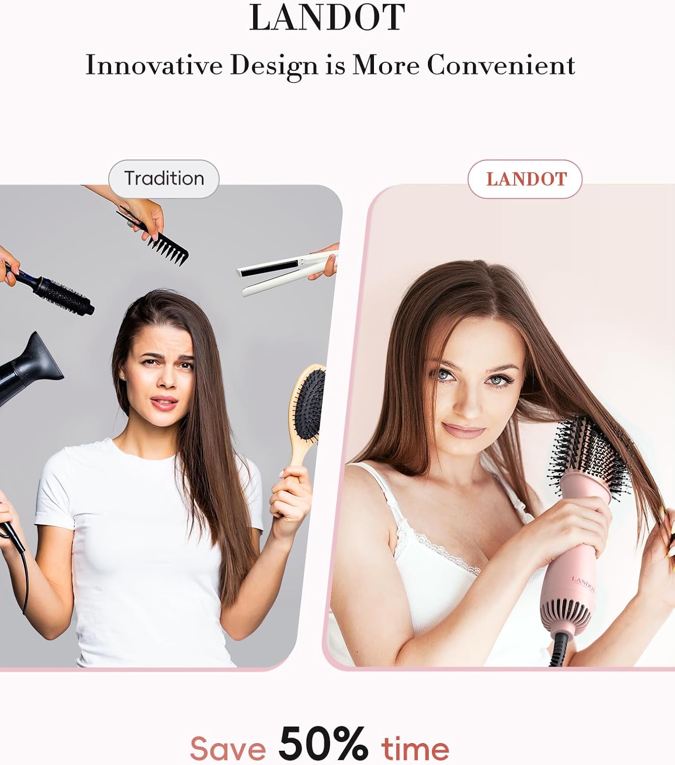 Detalle 2 de LANDOT Hot Blow 4‑in‑1 Hair Dryer Brush