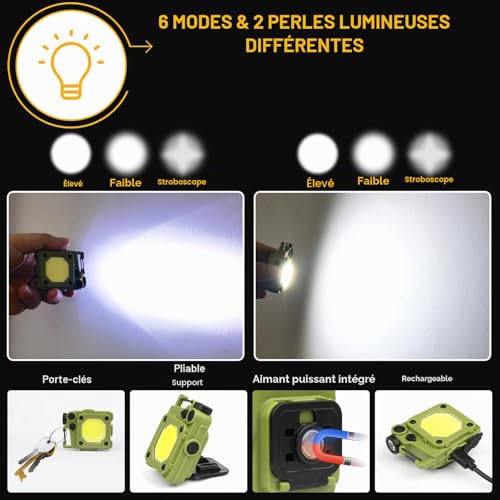 Detalle de BEYSTE Lampe Torche LED Ultra Puissante A09 : 1 000 000 LM, 50W, portée jusqu’à 1 520 m