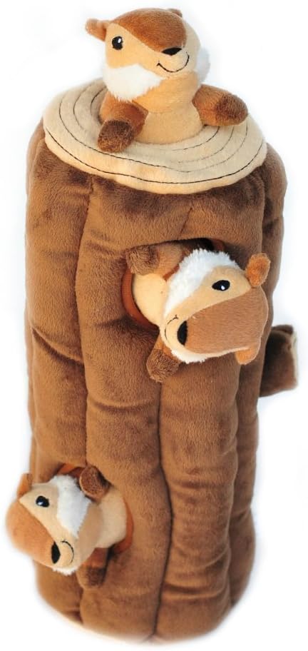 Detalle de Zippy Burrow – Höhlenstamm mit 3 Streifenhörnchen