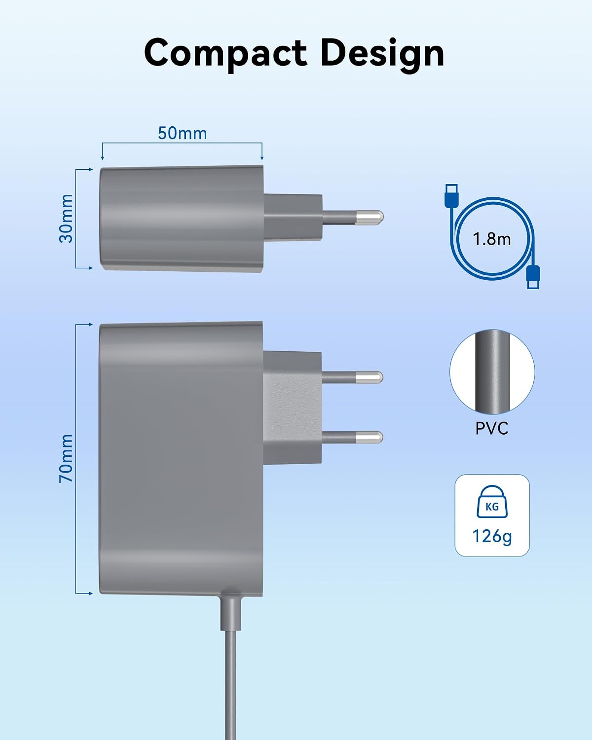 Detalle 2 de Binamao DYS-21.6V-0.8A oplader voor Dyson V6, V7 en V8, 26,1 V