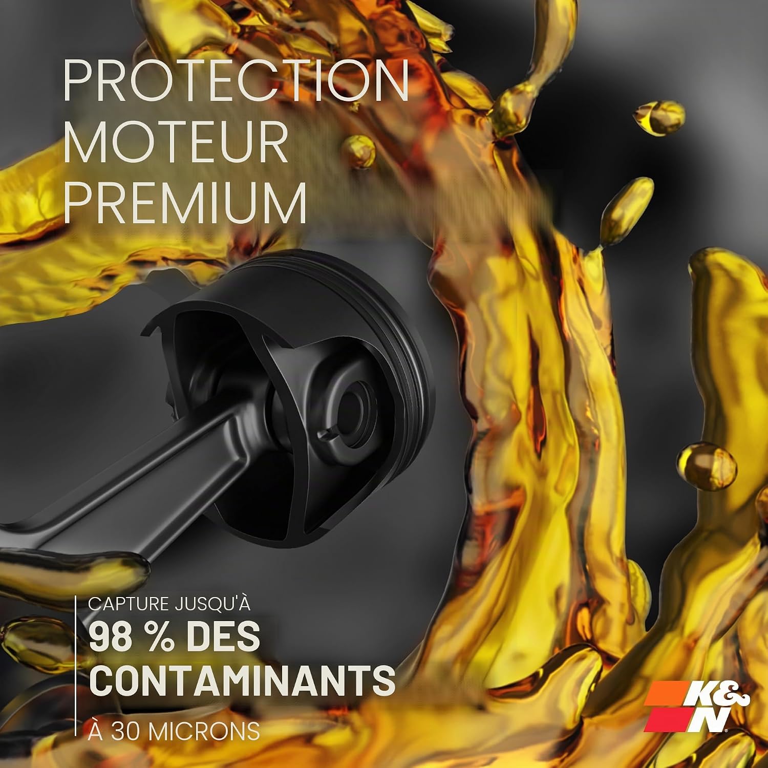 Thumbnail 2 de K&N Powersports Filtre à Huile KN-170 Bloc 75x94mm, compatible Harley Davidson