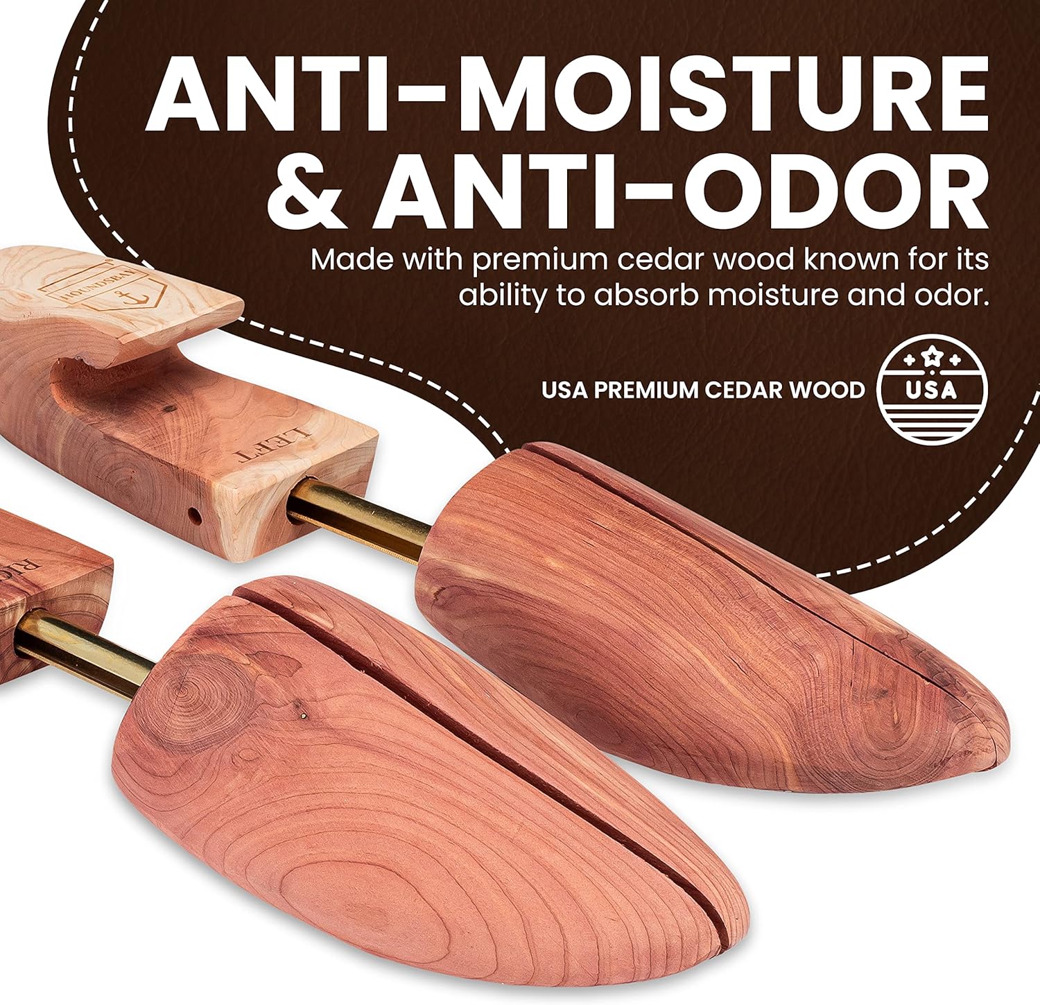 Detalle de HOUNDSBAY Cedar Shoe Tree (Widener & Shaper) for Men & Women