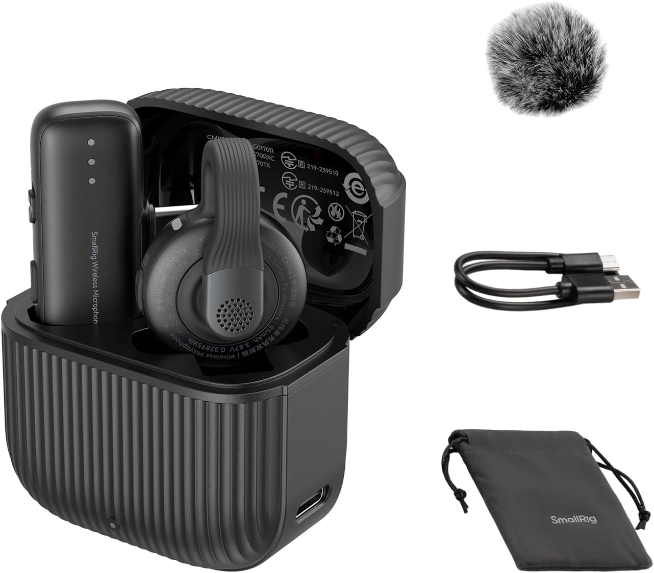 Detalle de SMALLRIG S70-C1 (5718) trådlös USB-C-mikrofon med laddningsetui