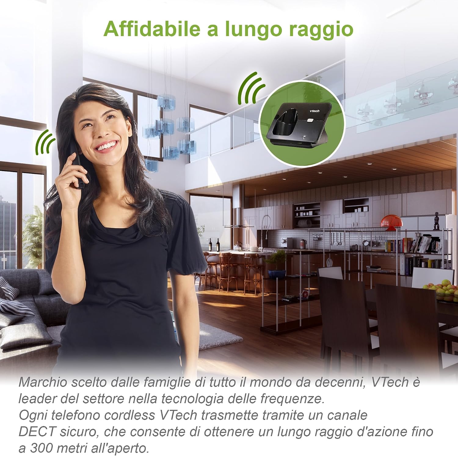 Detalle de VTech CS2000: telefono cordless DECT con vivavoce e blocco chiamate per casa