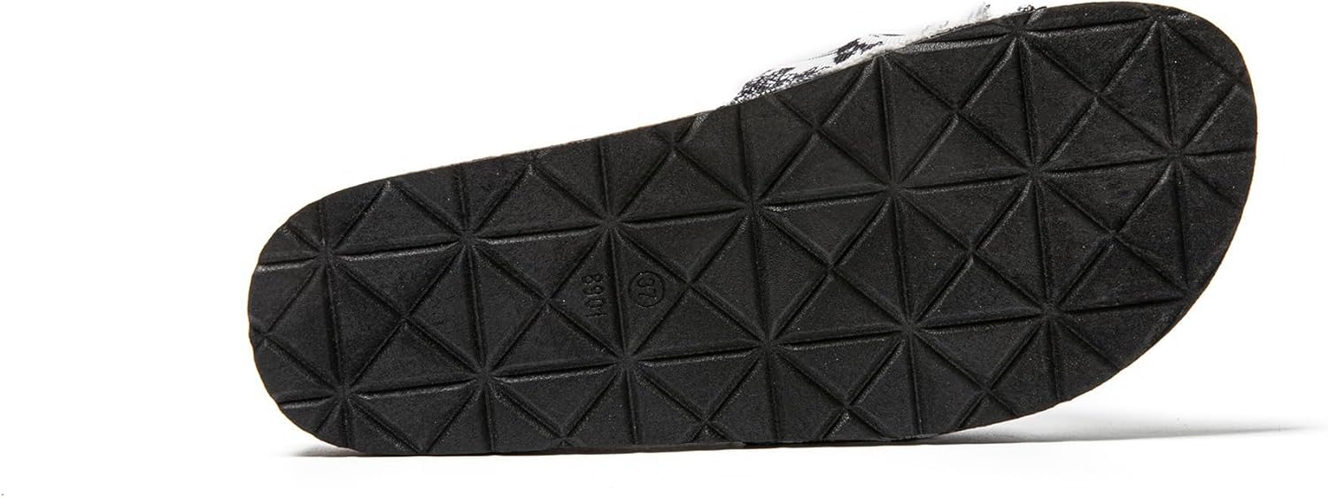 Detalle de JOMIX Mules Femme avec Nœud - Claquettes imprimé fleurs, sandales plates pour plage et piscine